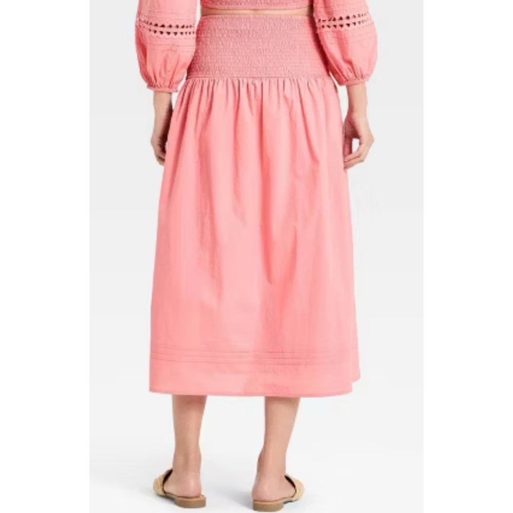 Women's Eyelet Midi Skirt -A New Day Pink Flowy Boho Size XS - Picture 3 of 10